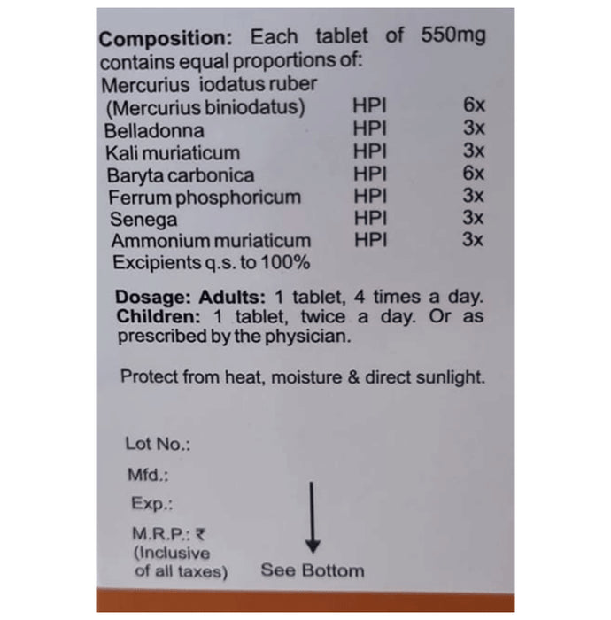 Bakson's Homeopathy Throat Aid Tablet