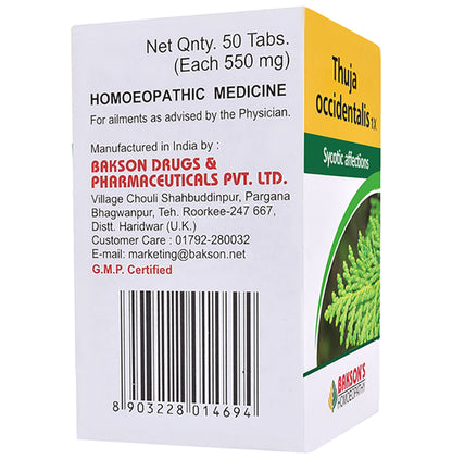 Bakson's Homeopathy Thuja Occidentalis 1X