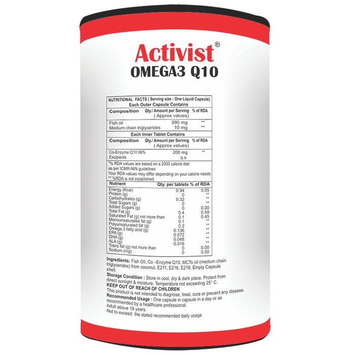 Activist Omega 3 Q 10 Capsule in Capsule