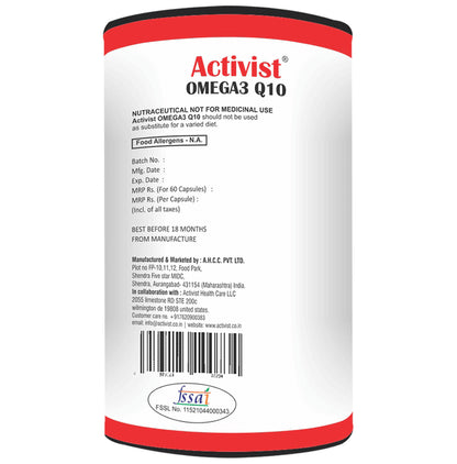 Activist Omega 3 Q 10 Capsule in Capsule