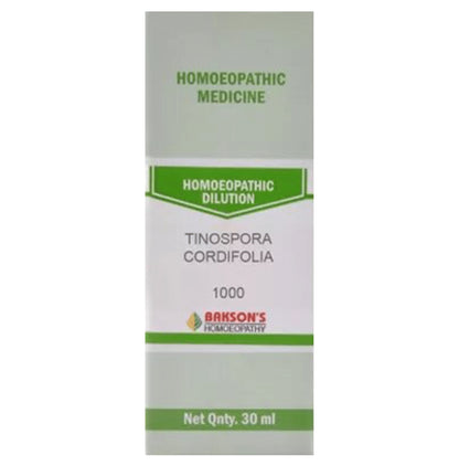 Bakson's Homeopathy Tinospora Cordifolia Dilution 1000 CH - Classic Derma