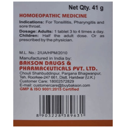 Bakson's Homeopathy Tonsil Aid Tablet