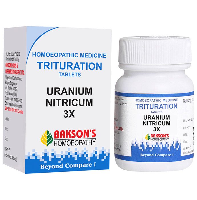 Bakson's Homeopathy Uranium Nitricum Trituration Tablet 3X - Classic Derma