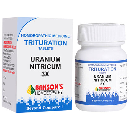 Bakson's Homeopathy Uranium Nitricum Trituration Tablet 3X - Classic Derma