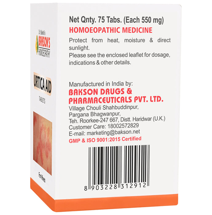 Bakson's Homeopathy Urtica Aid Tablet