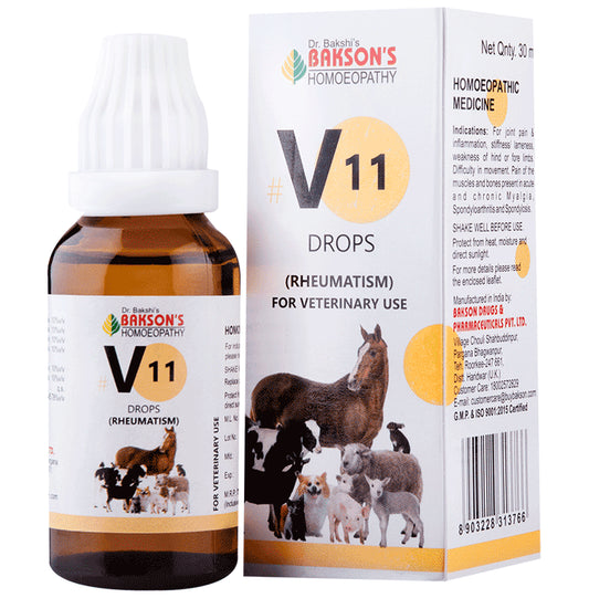 Bakson's Homeopathy V11 Rheumatism Drop for Veterinary Use - Classic Derma