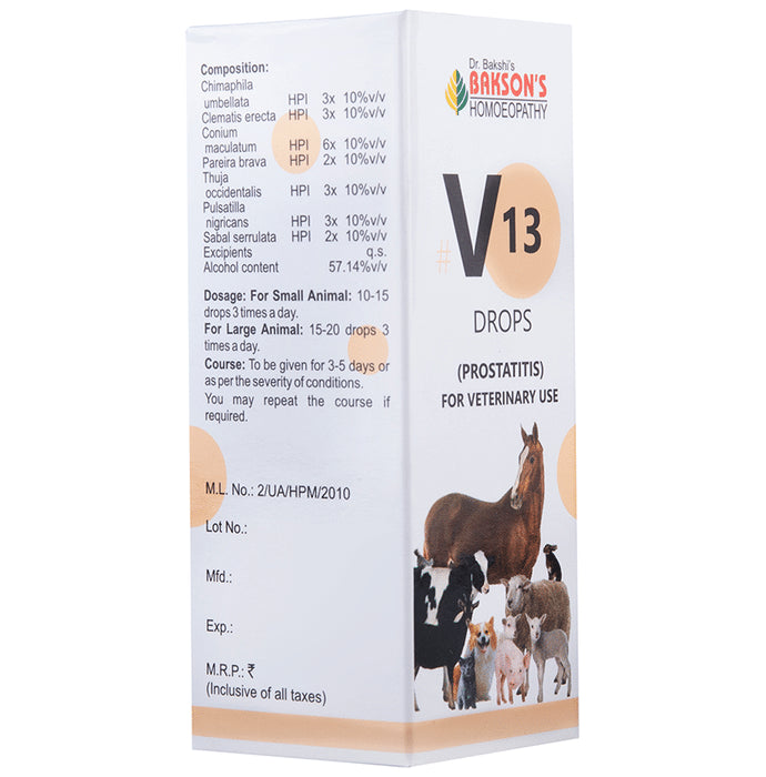 Bakson's Homeopathy V13 Prostatitis Drop for Veterinary Use