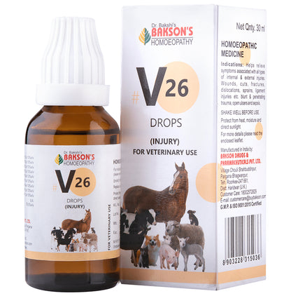 Bakson's Homeopathy V26 Injury Drop for Veterinary Use Drop - Classic Derma