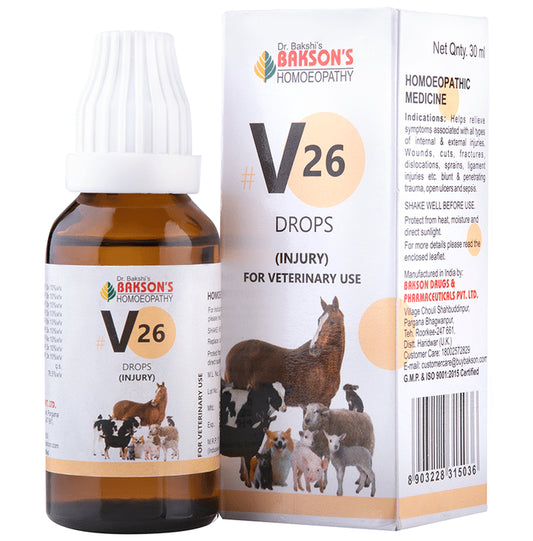 Bakson's Homeopathy V26 Injury Drop for Veterinary Use Drop - Classic Derma