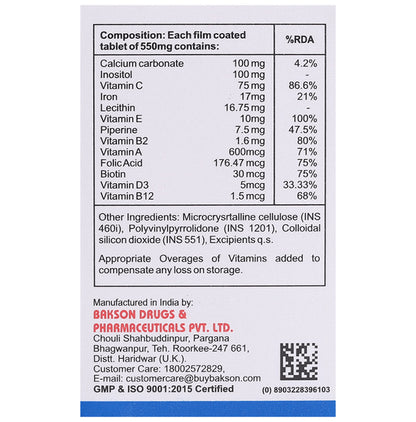 Bakson's Nail & Hair Aid Tablet