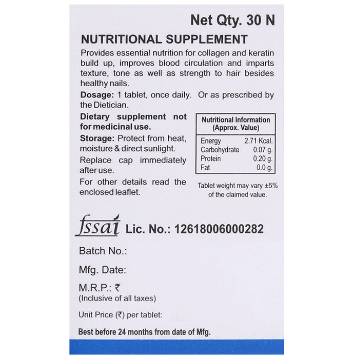 Bakson's Nail & Hair Aid Tablet