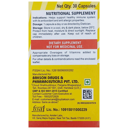 Bakson's Vitamin-C Quercetin Dihydrate & Zinc Capsule Immunity Booster