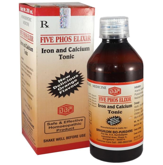 Bangalore Bio-Plasgens Five Phos Elixir Iron and Calcium Tonic Orange - Classic Derma
