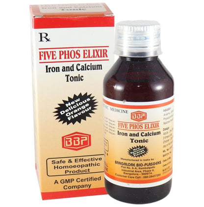 Bangalore Bio-Plasgens Five Phos Elixir Iron and Calcium Tonic Orange - Classic Derma