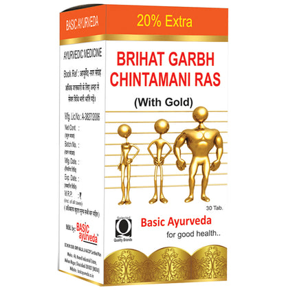 Basic Ayurveda Brihat Garbh Chintamani Ras with Gold Tablet - Classic Derma