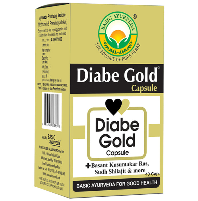 Basic Ayurveda Diabe Gold Capsule - Classic Derma