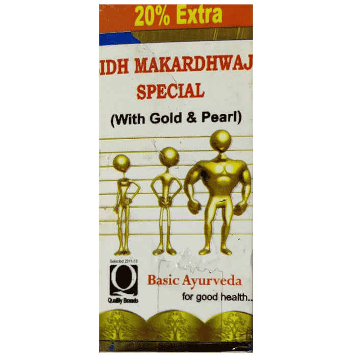 Basic Ayurveda Sidh Makardhwaj Bati Special (with Gold) - Classic Derma