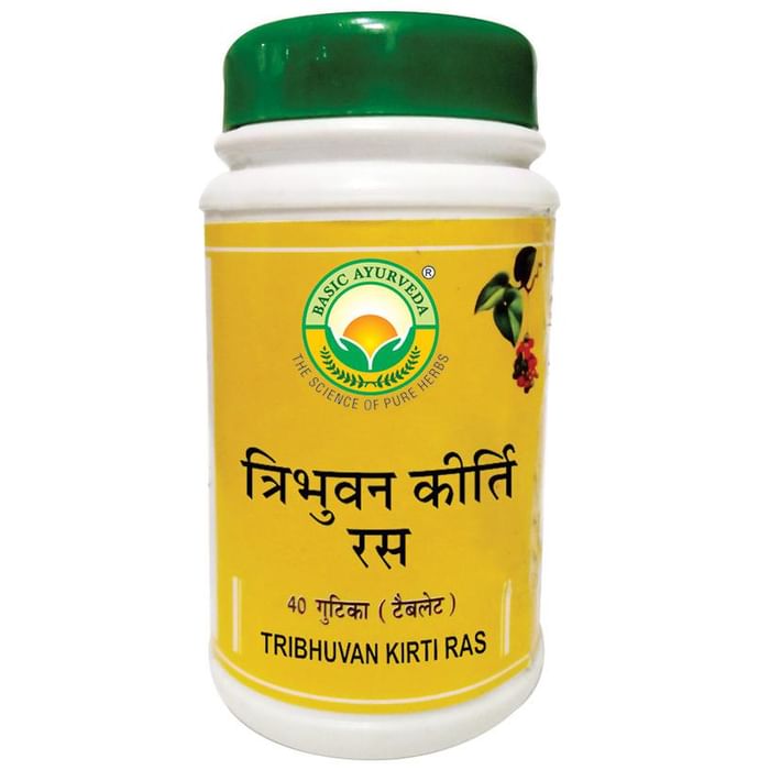 Basic Ayurveda Tribhuvan Kirti Ras Tablet - Classic Derma