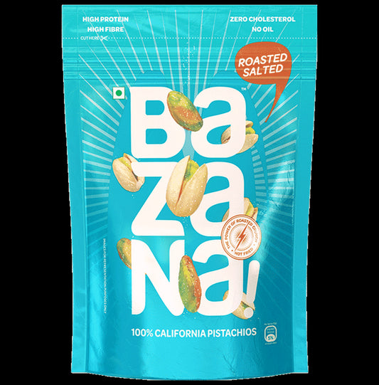 Bazana 100% California Roasted Salted Pistachios - Classic Derma