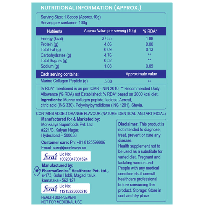 BBetter Collagen Marino Pure Hydrolyzed Marine Collagen Powder Sachet (10gm Each)