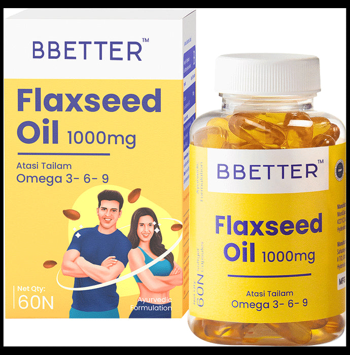 BBetter Flax Seed Oil 1000mg Soft Gelatin Capsule - Classic Derma