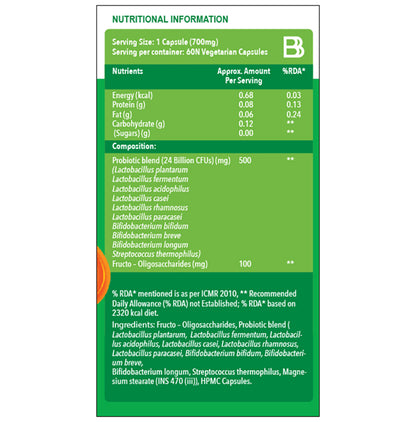 BBetter Probiotics 24 Billion CFU Vegetarian Capsule