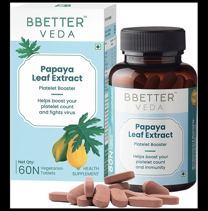 BBetter Veda Papaya Leaf Extract Vegetarian Tablet - Classic Derma