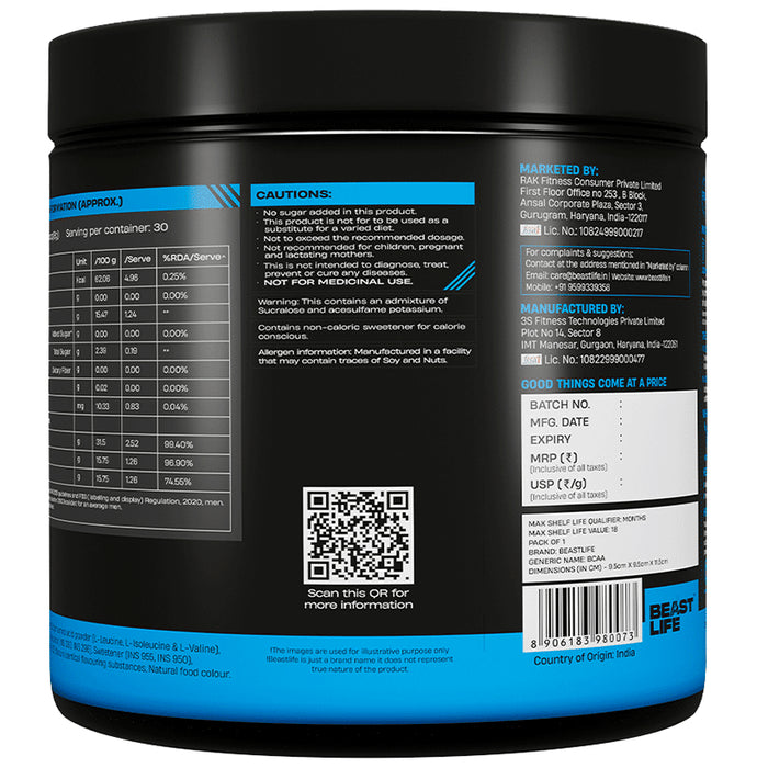 BeastLife BCAA Powder Fruit Punch
