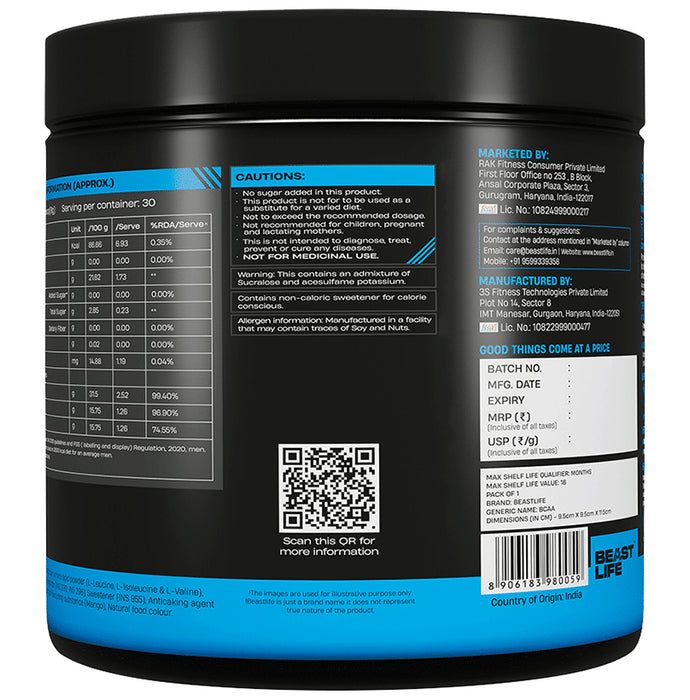 BeastLife BCAA Powder Mango