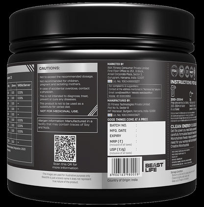 BeastLife Creatine Monohydrate Powder Unflavored
