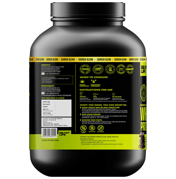 BeastLife Isorich Blend Whey Protein Powder Double Rich Chocolate
