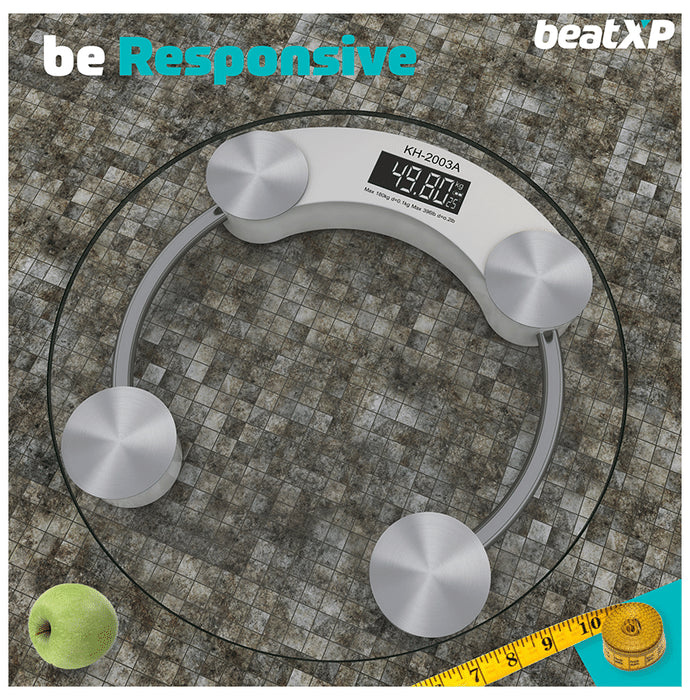 beatXP 304670000000 Digital Weighing Machine Transparent Glass Finish with LCD Display