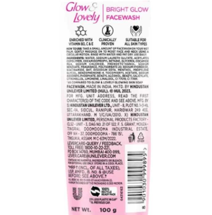 Fair & Lovely Instant Glow Face Wash with Fairness Multivitamins