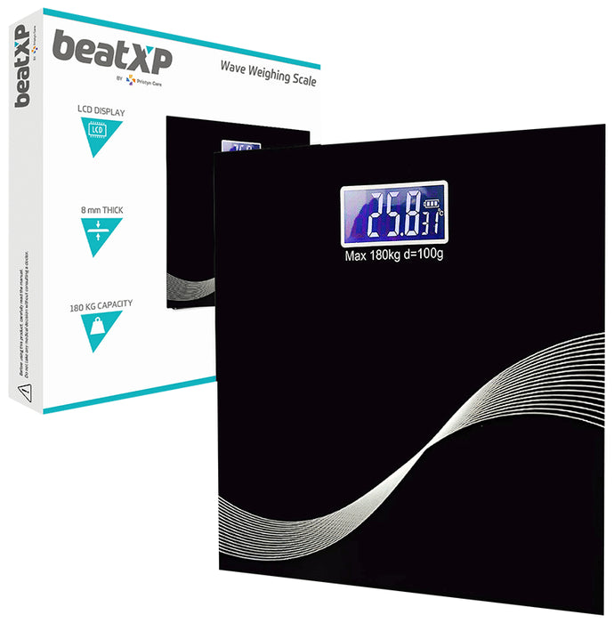 beatXP Digital Weighing Scale with LCD Display Black Wave 304670000000 - Classic Derma