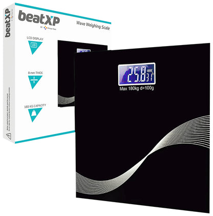 beatXP Digital Weighing Scale with LCD Display Black Wave 304670000000 - Classic Derma
