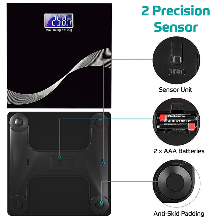 beatXP Digital Weighing Scale with LCD Display Black Wave 304670000000