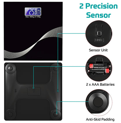 beatXP Digital Weighing Scale with LCD Display Black Wave 304670000000