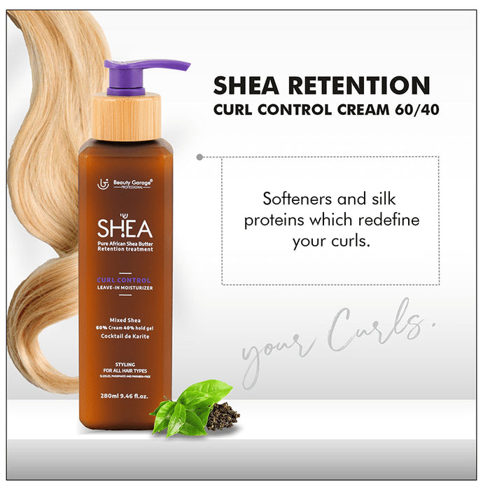 Beauty Garage Shea Retention Curl Control Leave in Moisturizer 60% Cream 40% Hold
