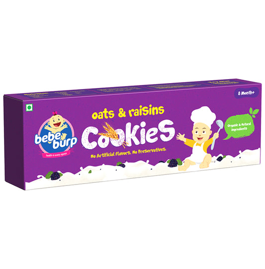 Bebe Burp 8M+ Oats & Raisins Cookie - Classic Derma