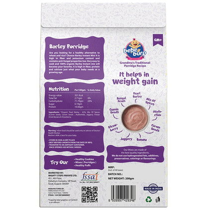 Bebe Burp Mixes Porridge 6M+ Barley