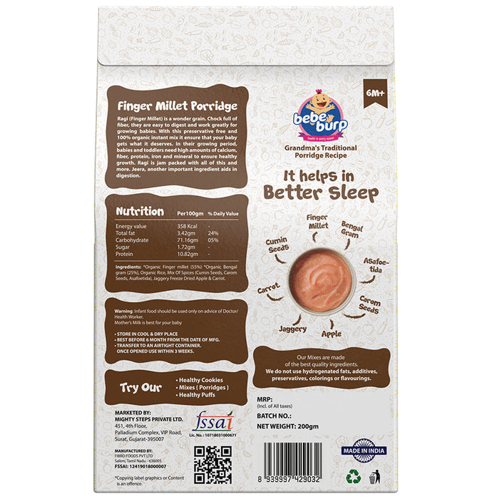 Bebe Burp Mixes Porridge 6M+ Finger Millet