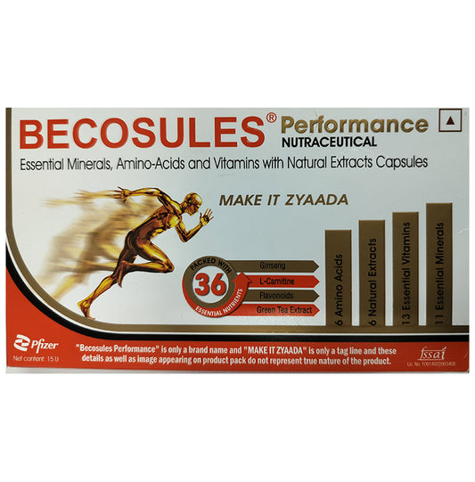 Becosules Performance Capsule with Minerals, Amino Acids & Vitamins - Classic Derma