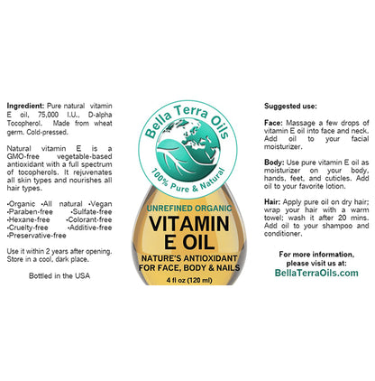 Bella Tera Oils Vitamin E Oil
