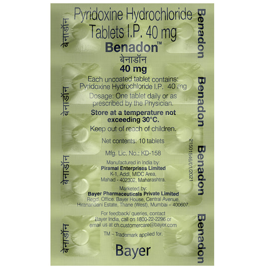 Benadon 40mg for Immunity, Mood Regulation & Protein Breakdown | Tablet - Classic Derma