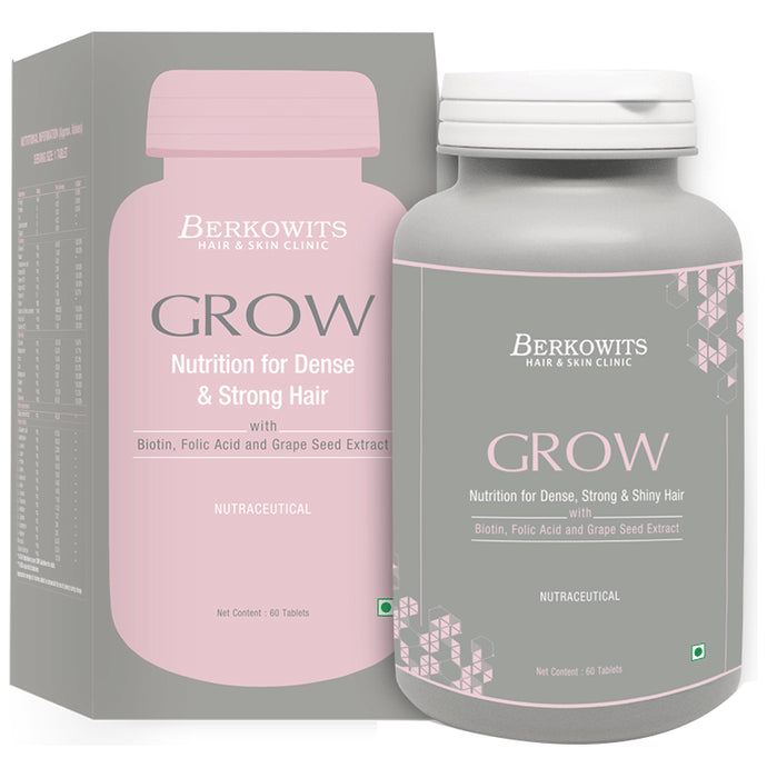 Berkowits Grow Nutrition with Biotin, Folic Acid & Grape Seed Extract Tablet - Classic Derma