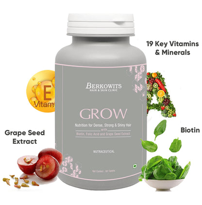 Berkowits Grow Nutrition with Biotin, Folic Acid & Grape Seed Extract Tablet