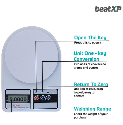 beatXP GHVMEDFIT128 Health Kitchen Weighing Scale