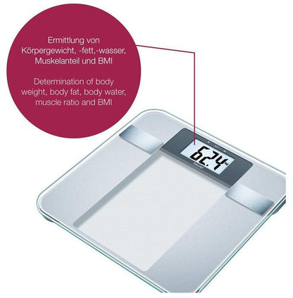 Beurer BG 13 Diagnostic Bathroom/Weighing Scale Transparent