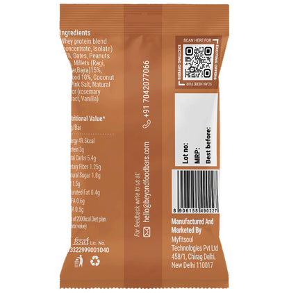 Beyond Food 3G Protein Bite Peanut Butter