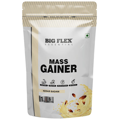 Big Flex Essential Mass Gainer Powder Kesar Badam - Classic Derma
